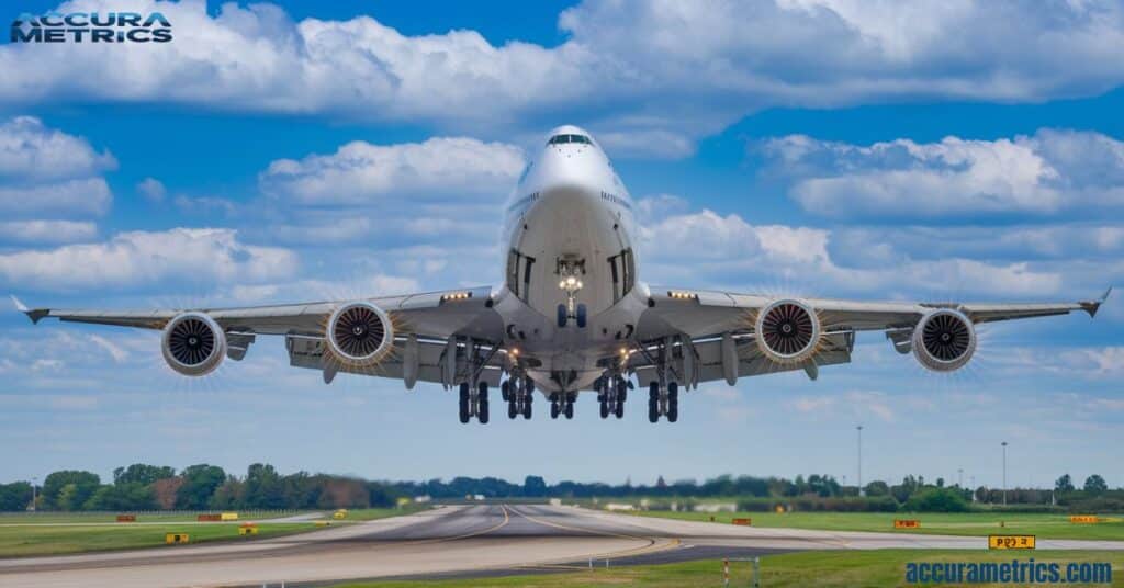 An image of a Boeing 747 taking off or in flight.