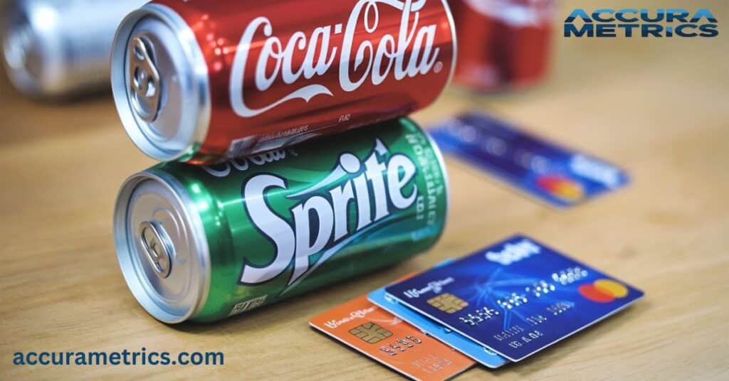 Two soda cans stacked on top of each other, or three debit cards laid end-to-end.