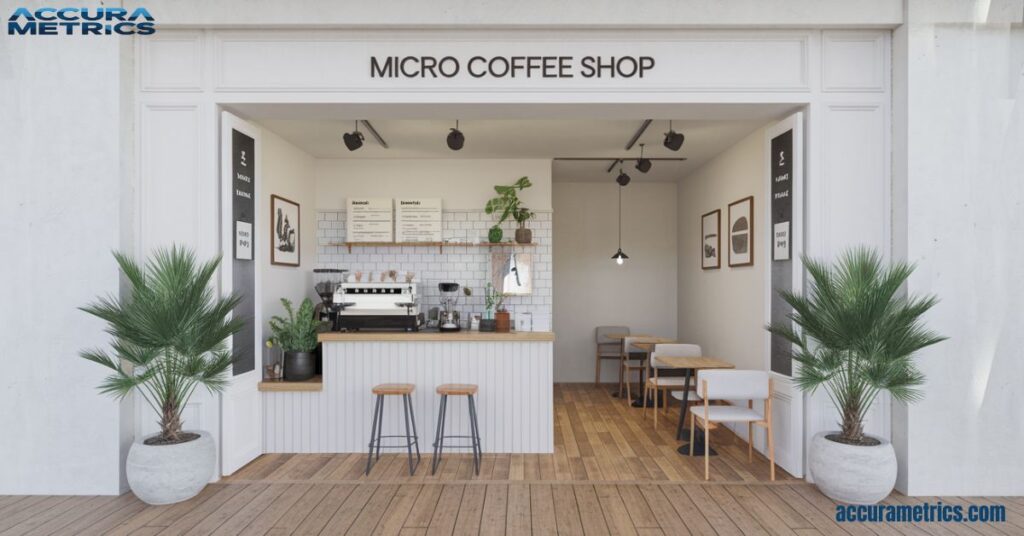 A layout illustration of a micro coffee shop