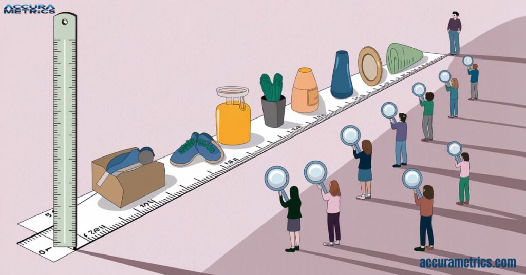 A graphic showing how people perceive size differently