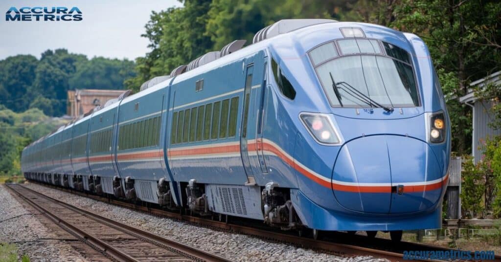 100 feet long train on its track