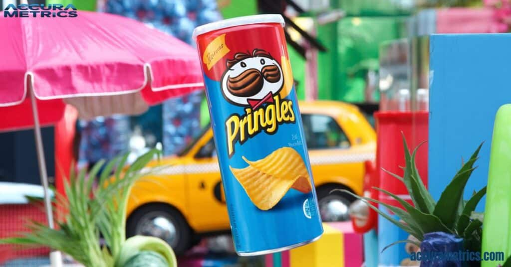 Standard Pringles can showcasing its iconic design.