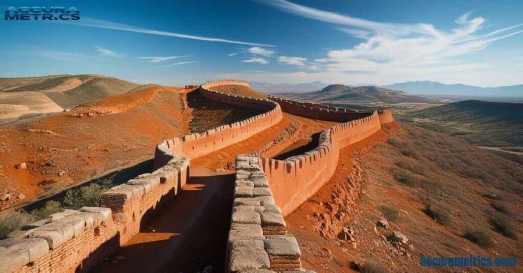 The ancient Roman Empire boundary, showcasing the historical scale of 50 miles.