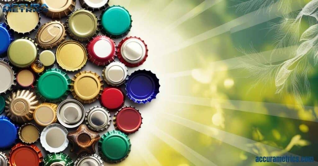 Assorted bottle caps.