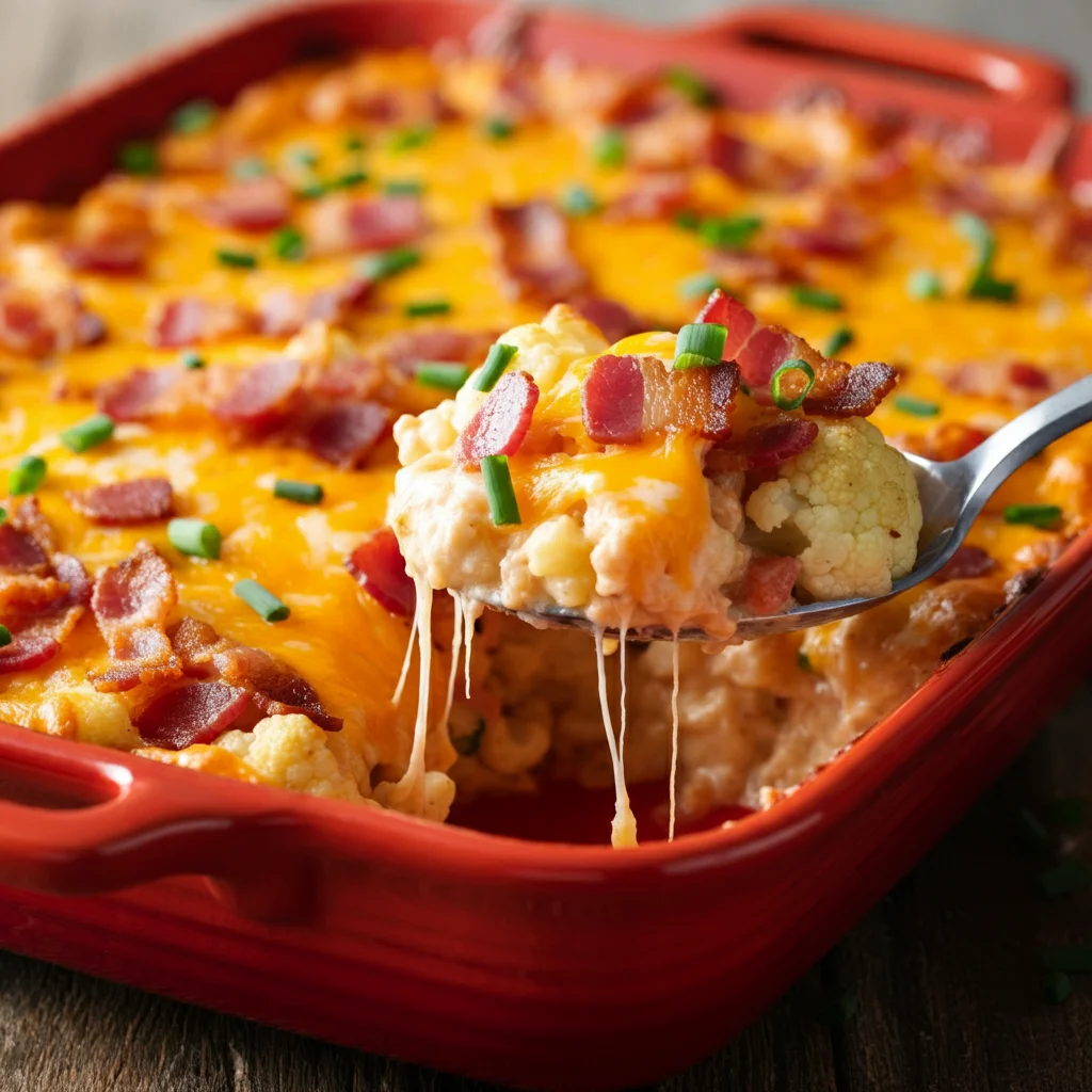 Make this cheesy Keto 3-Cheese Cauliflower Casserole for an easy, low-carb, gluten-free meal. Perfect for keto lovers who crave comfort food without the carbs.