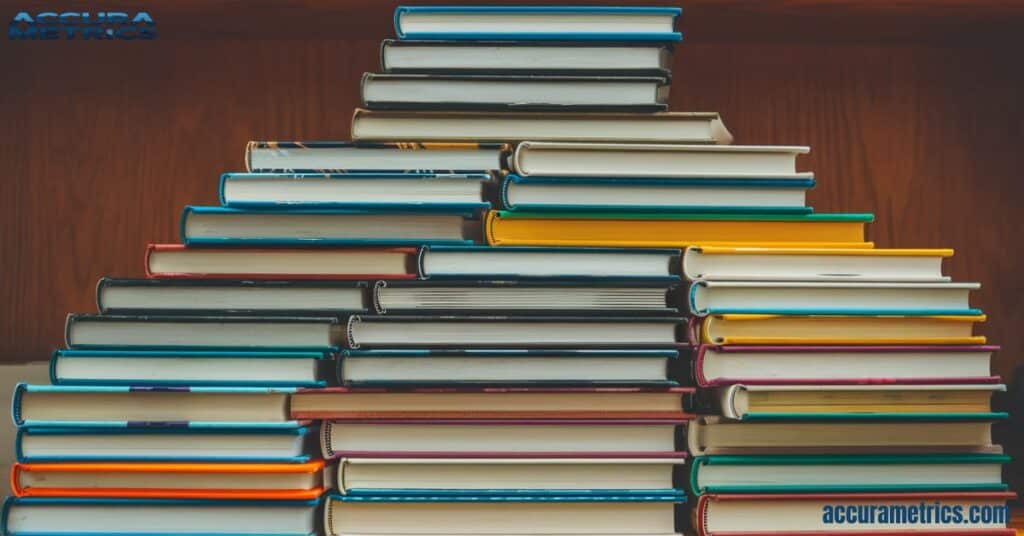 stack of paperback novels, each with spines approximately 30 centimeters tall, inviting readers to explore.