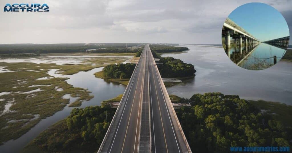 Manchac Swamp Bridge in Louisiana, USA.