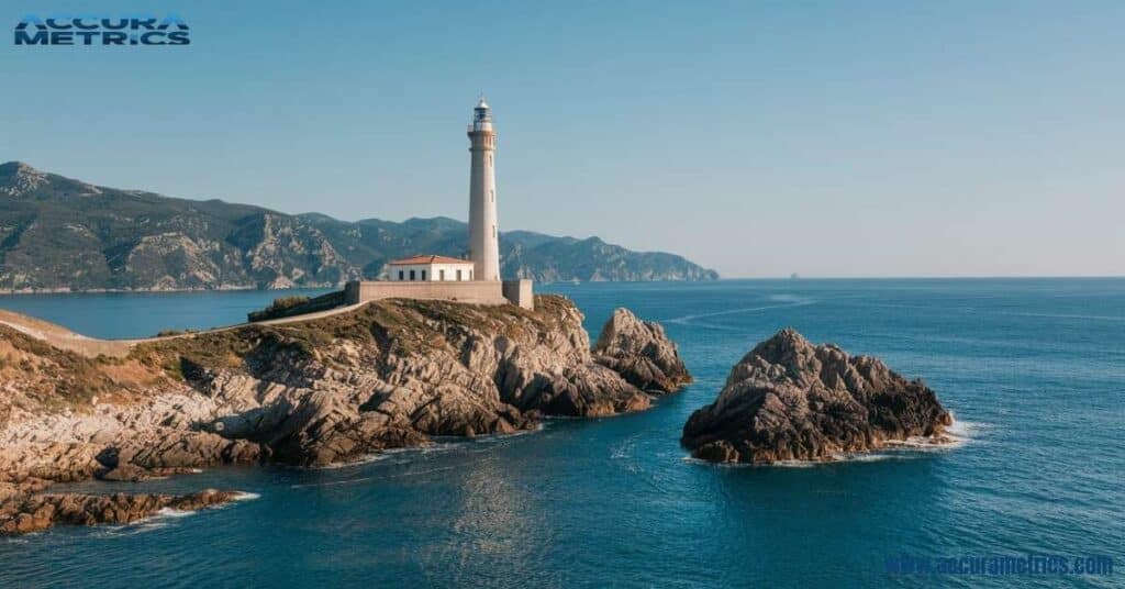 Punta Penna on a rocky peninsula, overlooking the Adriatic Sea in Abruzzo, Italy.