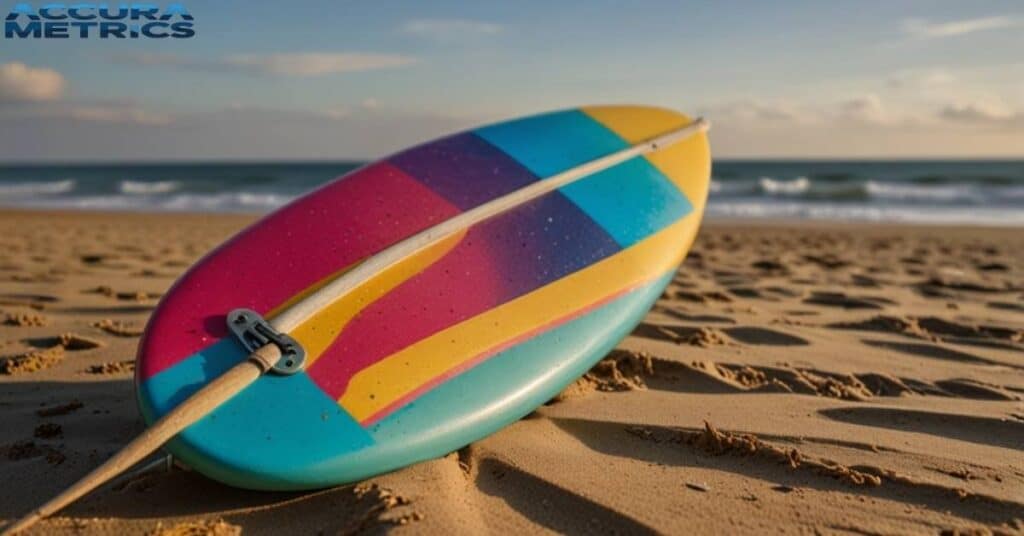 About five feet Surfboard on a beach.