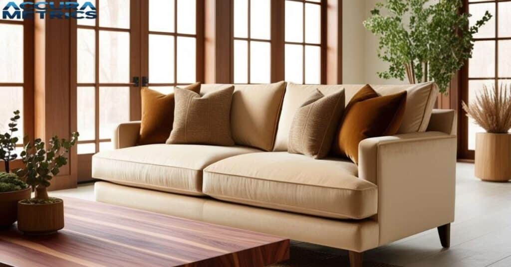 Two seater couch in a modern living room.