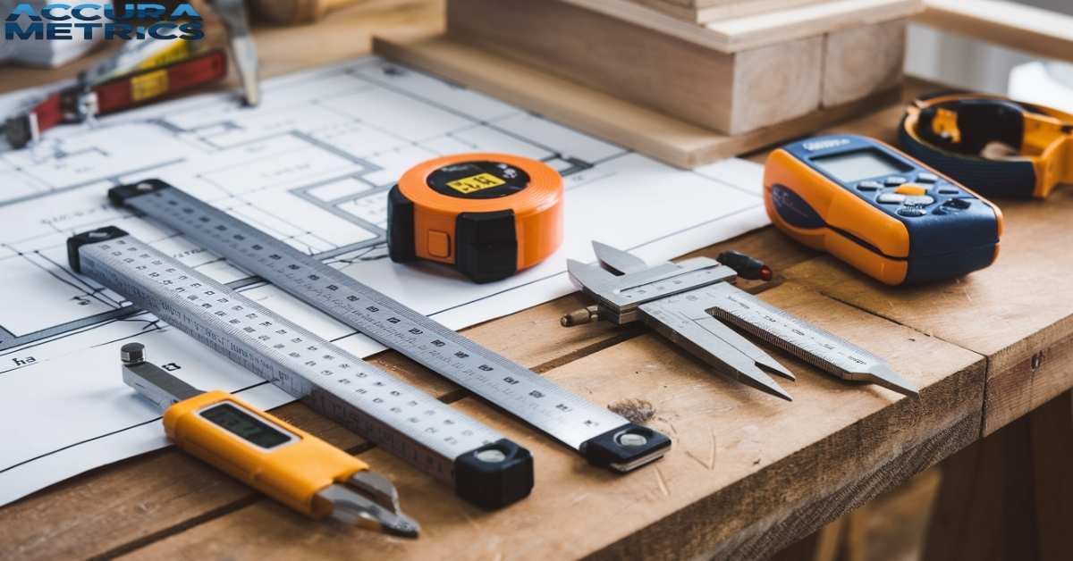 measuring tools, such as a tape measure, ruler, caliper, and digital measuring device