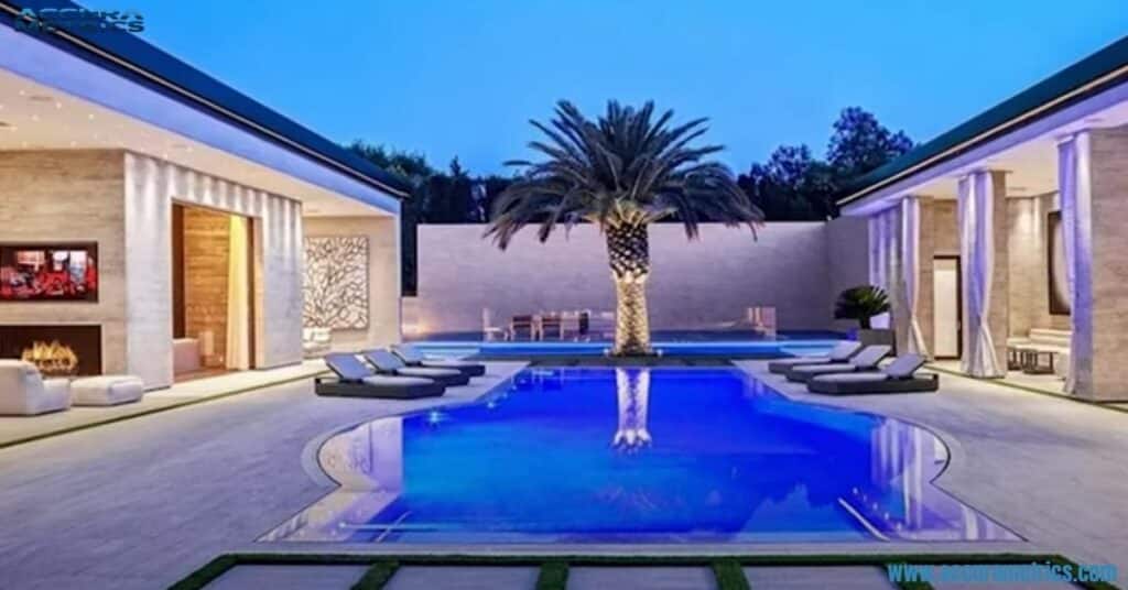 main courtyard of Kylie Jenner home serves as the heart of the property