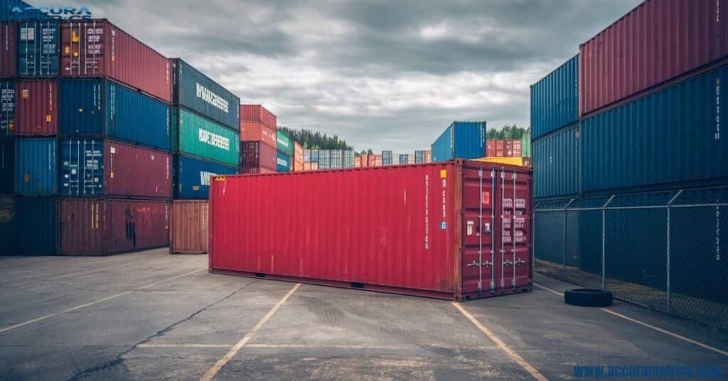 A standard 20 ft shipping container.