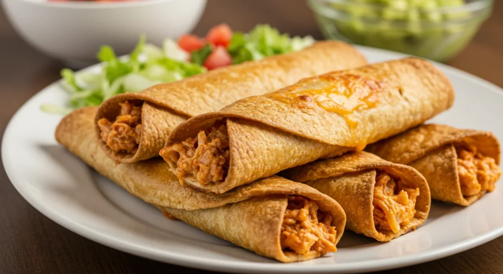 High-Protein Air-Fryer Chicken Taquitos