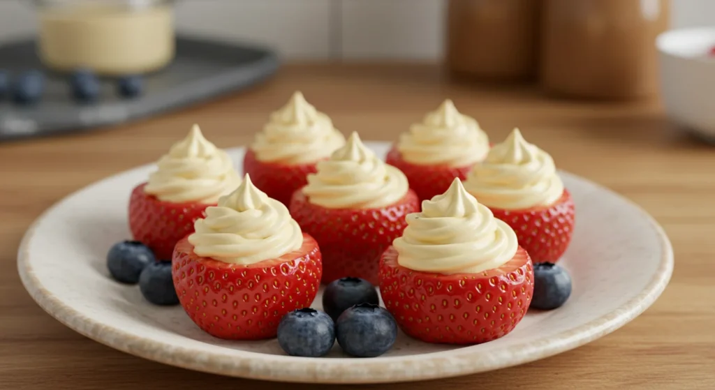 Keto Cheesecake Stuffed Strawberries